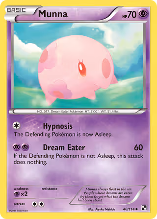 Munna 48/114 Pokemon card