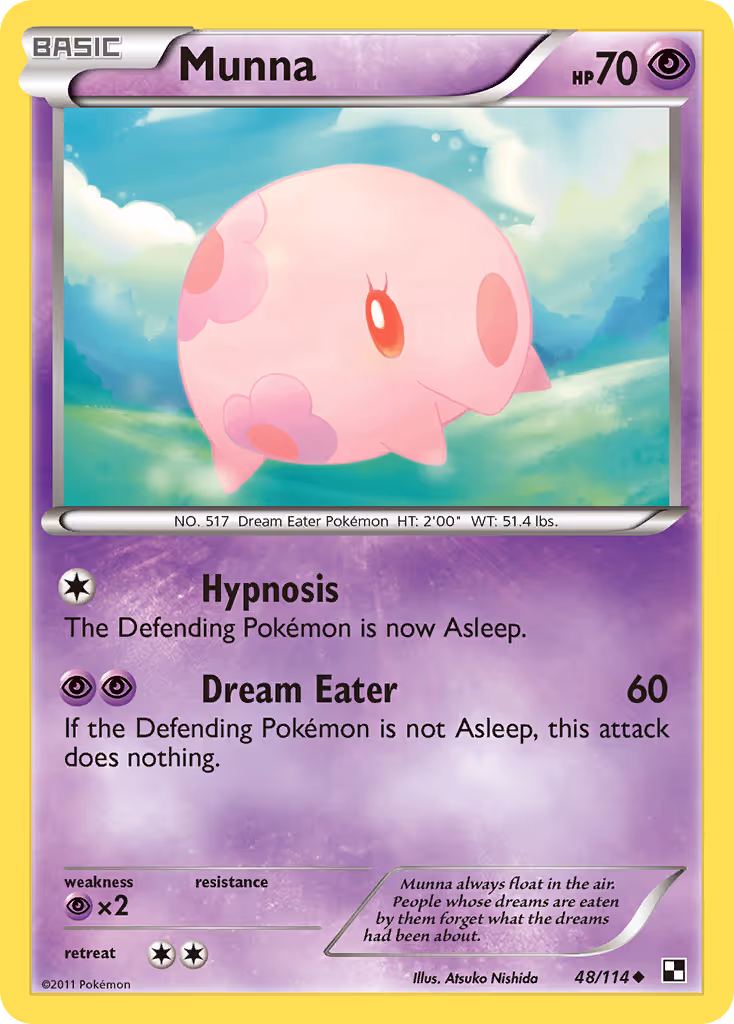 Munna 48/114 Pokemon card