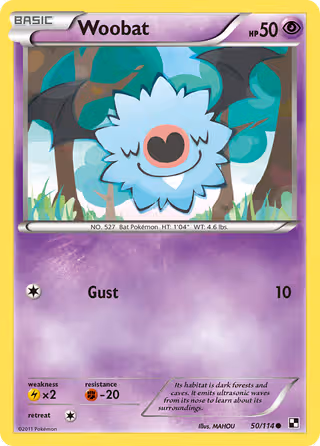 Woobat 50/114 Pokemon card