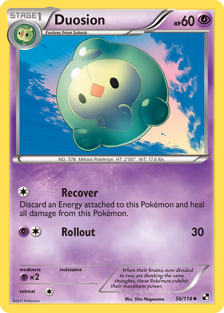 Duosion 56/114 Pokemon card