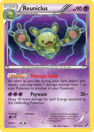Reuniclus 57/114 Pokemon card