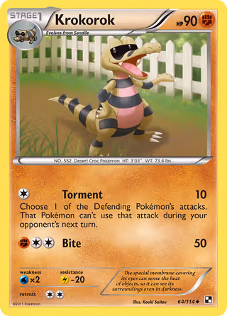 Krokorok 64/114 Pokemon card