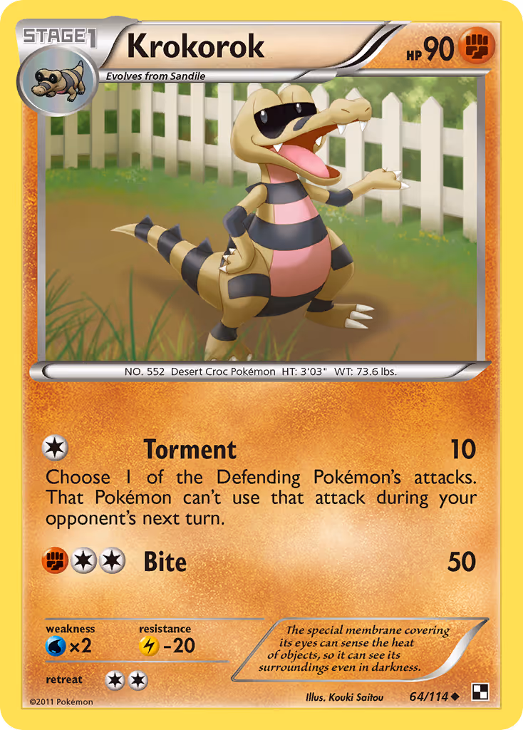 Krokorok 64/114 Pokemon card
