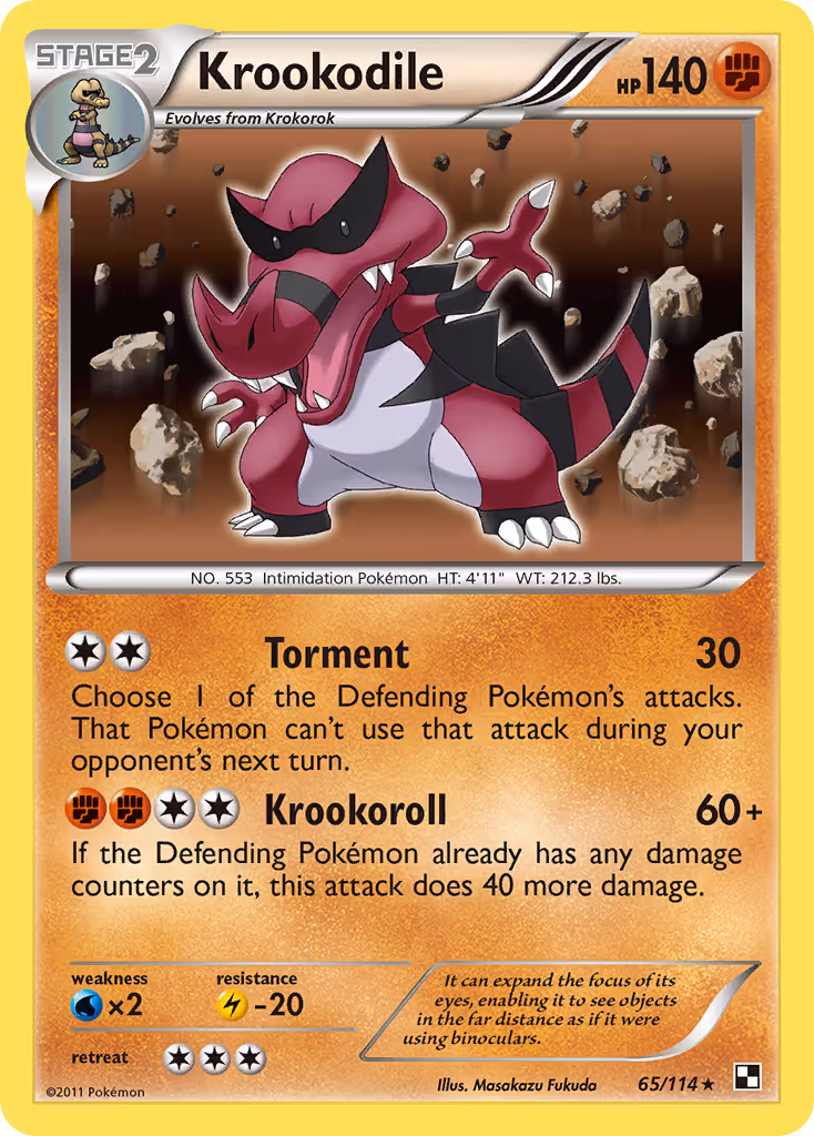 Krookodile 65/114 Pokemon card