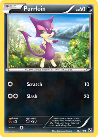 Purrloin 66/114 Pokemon card