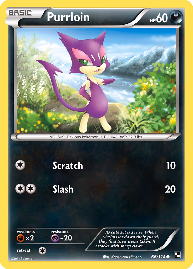 Purrloin 66/114 Pokemon card