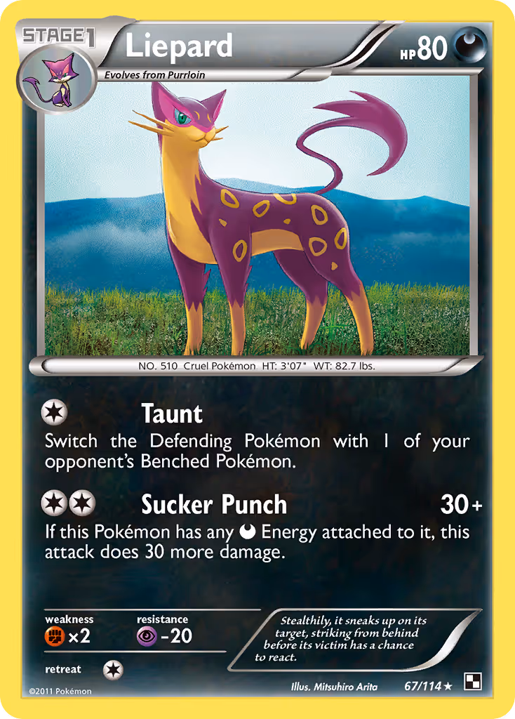 Liepard 67/114 Pokemon card
