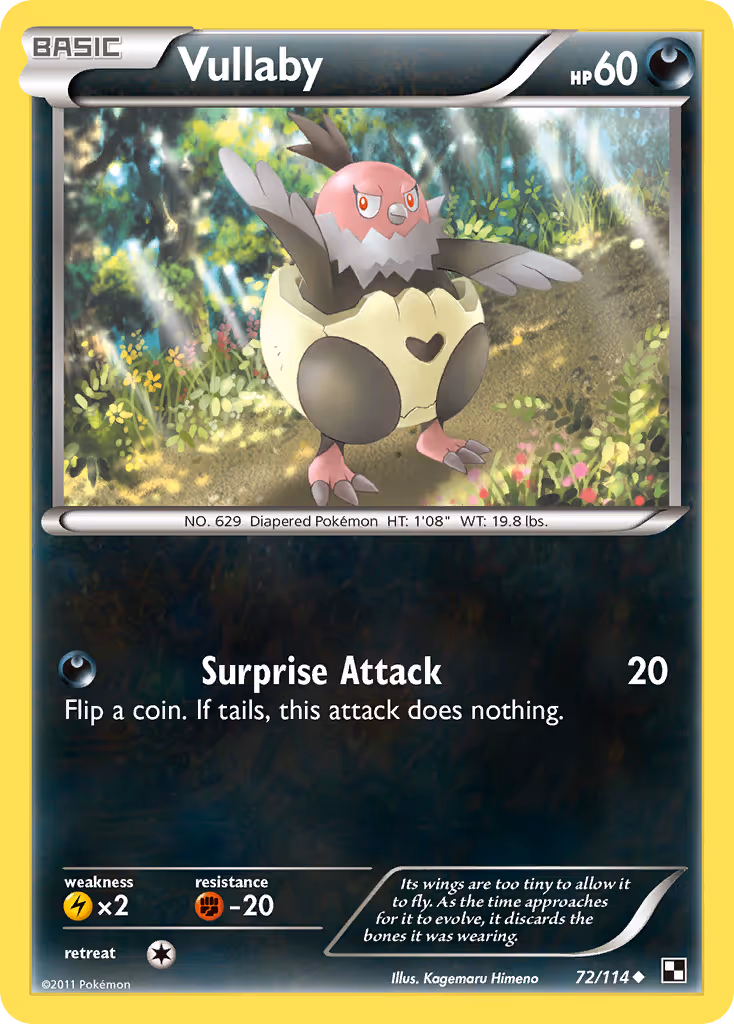 Vullaby 72/114 Pokemon card