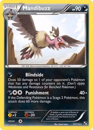 Mandibuzz 73/114 Pokemon card
