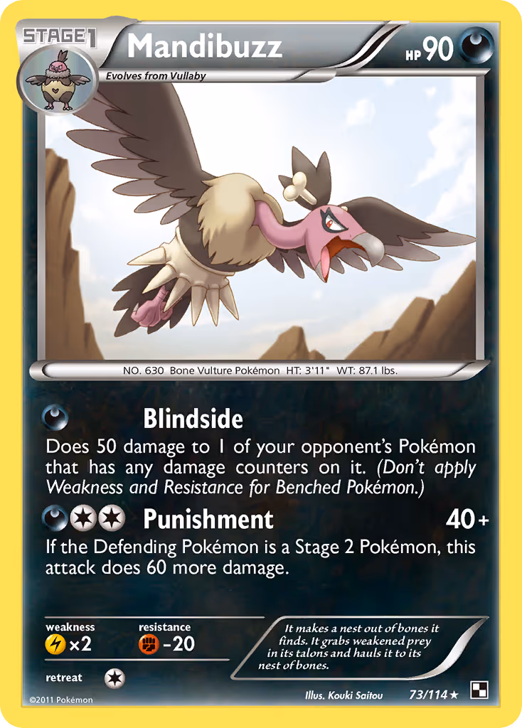 Mandibuzz 73/114 Pokemon card