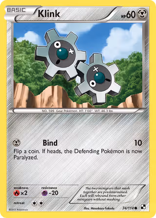 Klink 74/114 Pokemon card