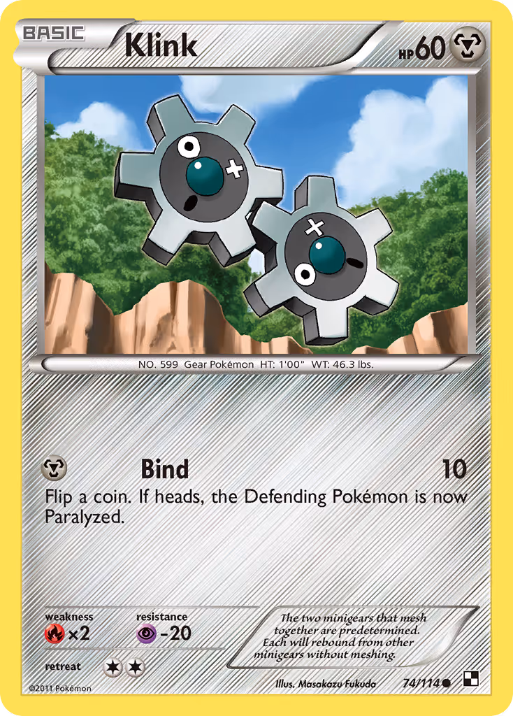 Klink 74/114 Pokemon card