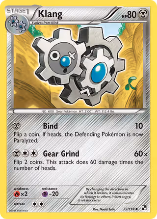 Klang 75/114 Pokemon card