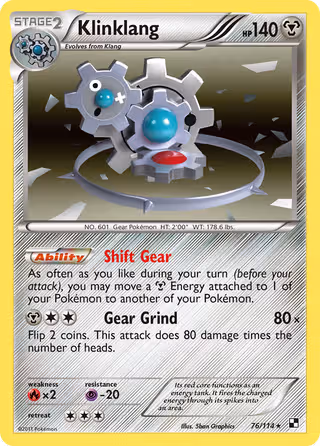 Klinklang 76/114 Pokemon card