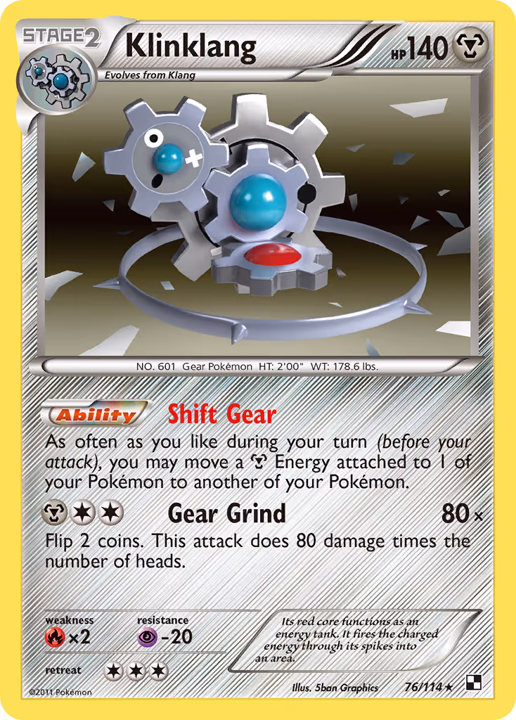 Klinklang 76/114 Pokemon card