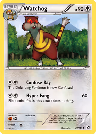 Watchog 79/114 Pokemon card