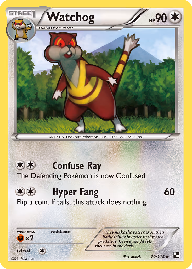 Watchog 79/114 Pokemon card
