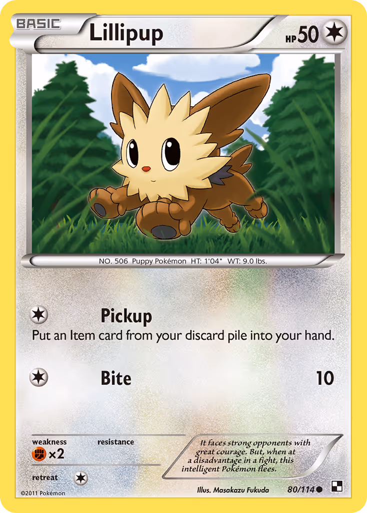 Lillipup 80/114 Pokemon card