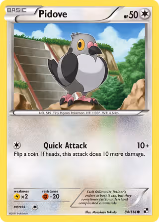 Pidove 84/114 Pokemon card