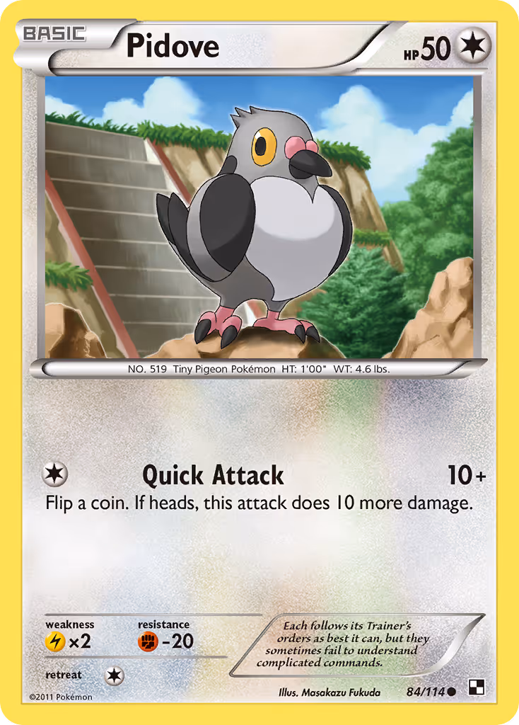 Pidove 84/114 Pokemon card