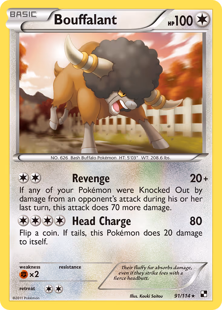 Bouffalant 91/114 Pokemon card