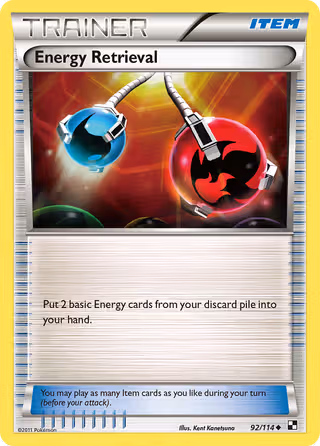 Energy Retrieval 92/114 Pokemon card