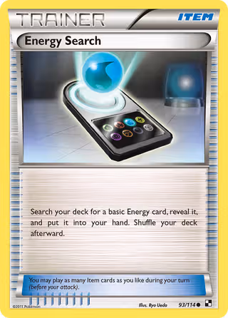 Energy Search 93/114 Pokemon card