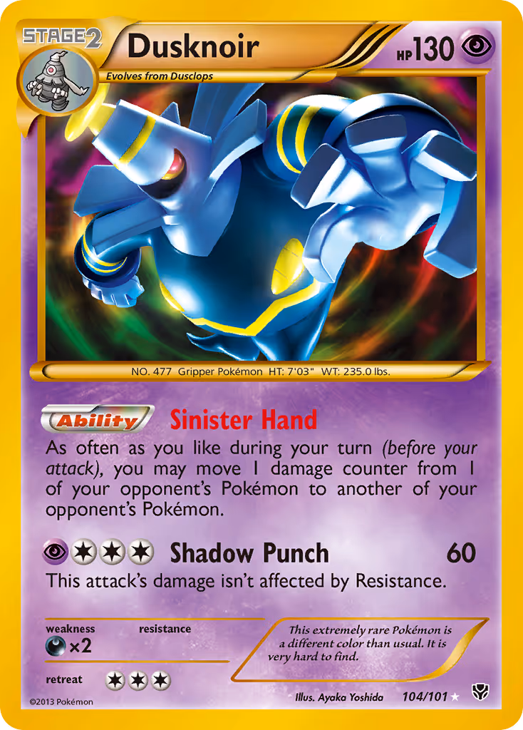 Dusknoir 104/101 Pokemon card