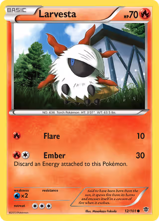 Larvesta 12/101 Pokemon card