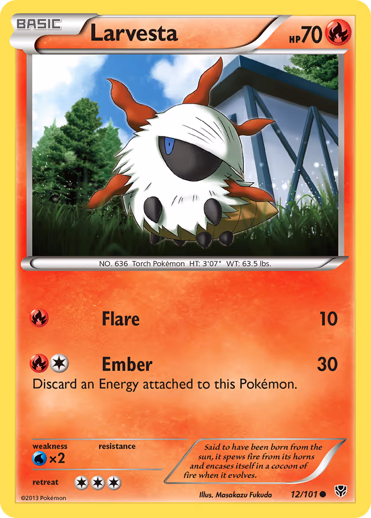 Larvesta 12/101 Pokemon card