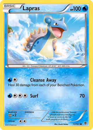 Lapras 17/101 Pokemon card