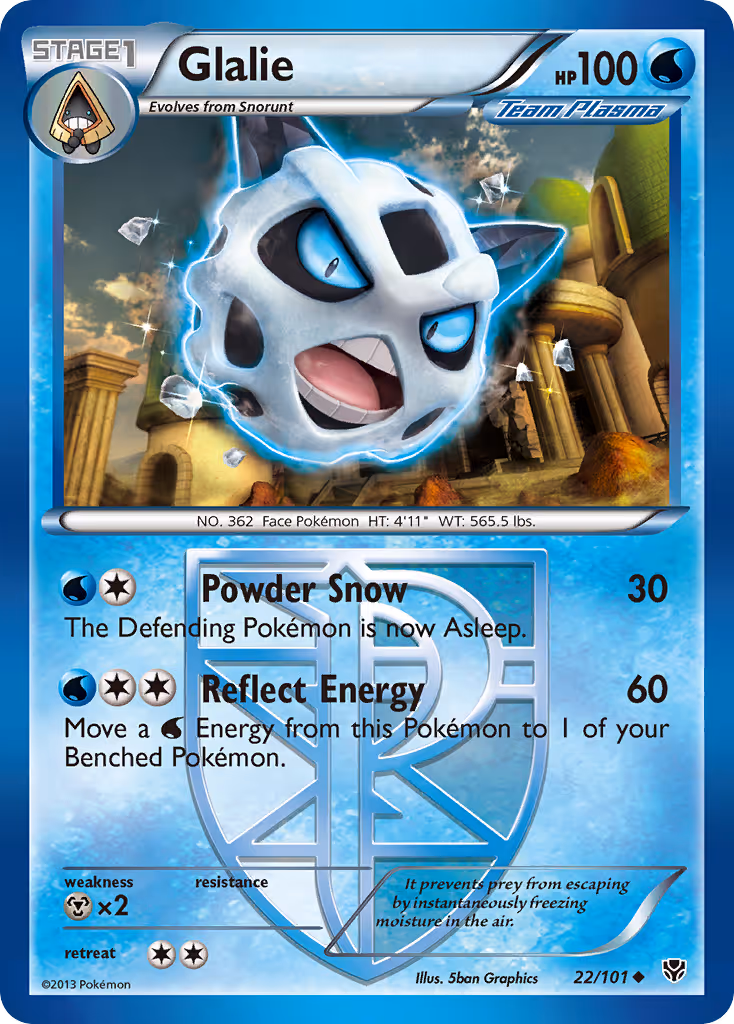 Glalie 22/101 Pokemon card