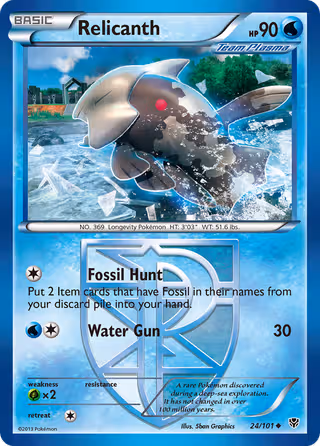 Relicanth 24/101 Pokemon card