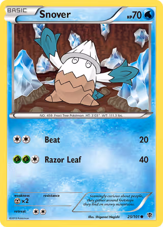 Snover 25/101 Pokemon card