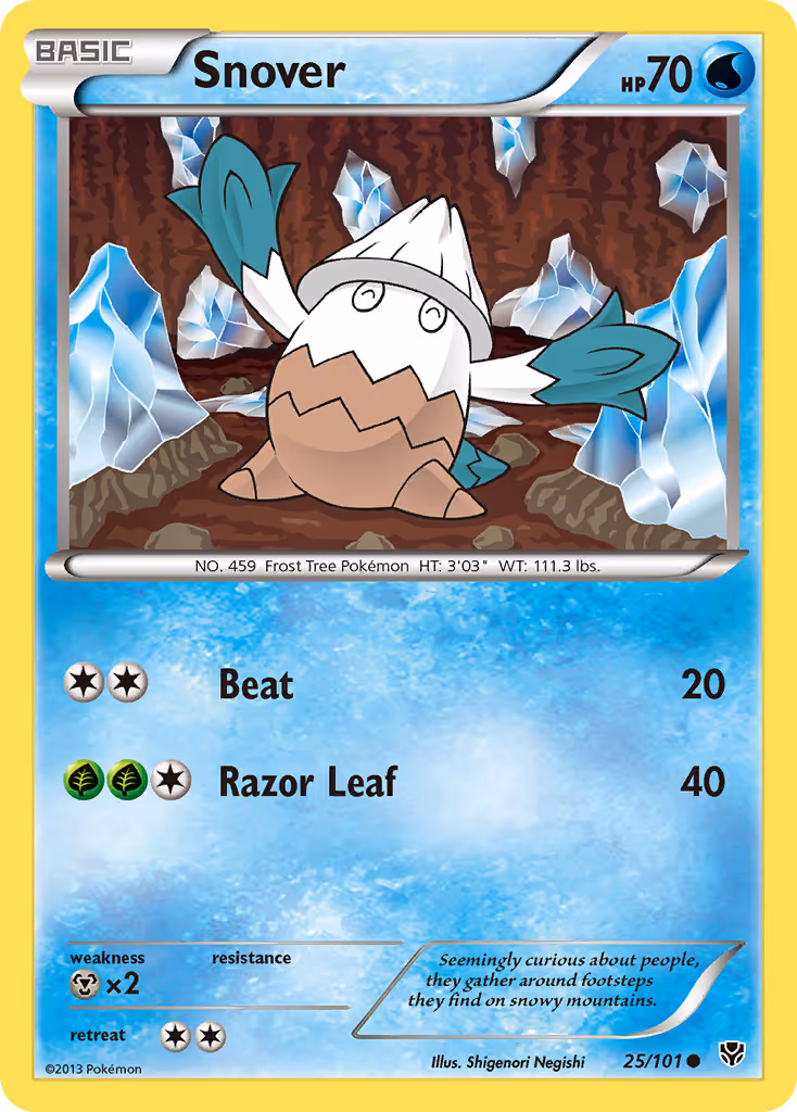 Snover 25/101 Pokemon card