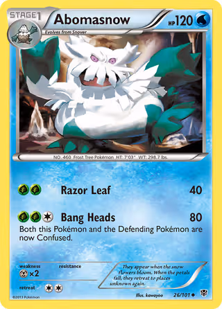 Abomasnow 26/101 Pokemon card