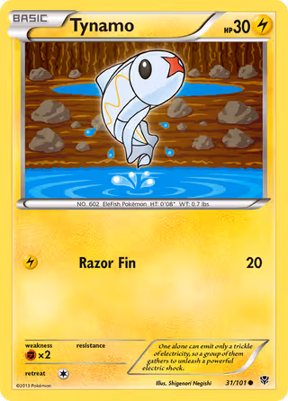 Tynamo 31/101 Pokemon card