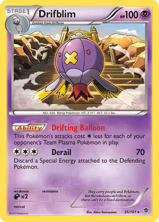 Drifblim 35/101 Pokemon card