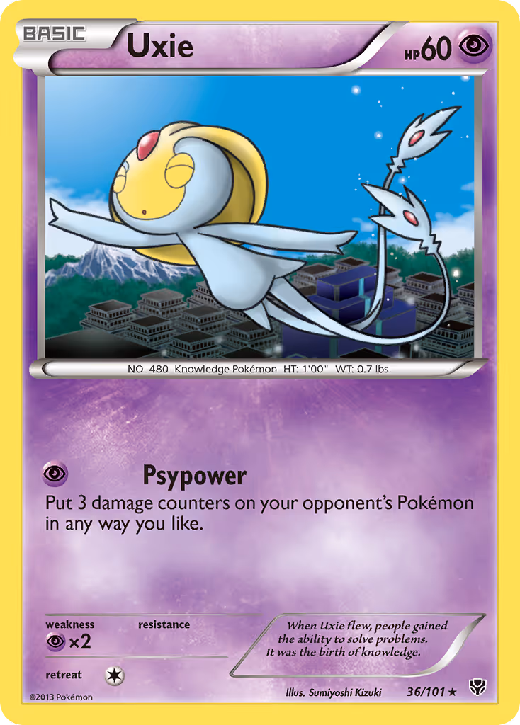 Uxie 36/101 Pokemon card