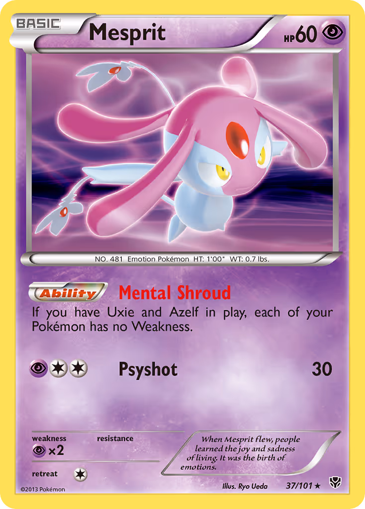 Mesprit 37/101 Pokemon card