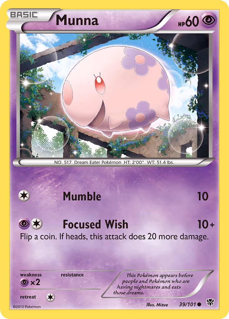 Munna 39/101 Pokemon card