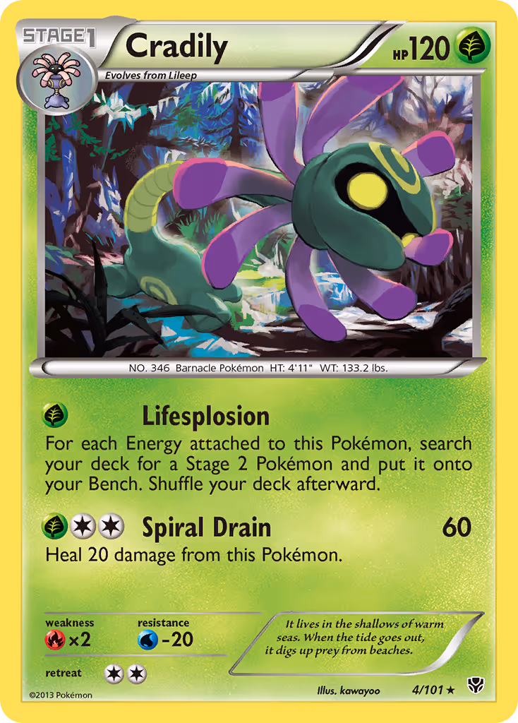Cradily 4/101 Pokemon card