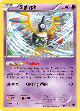 Sigilyph 41/101 Pokemon card