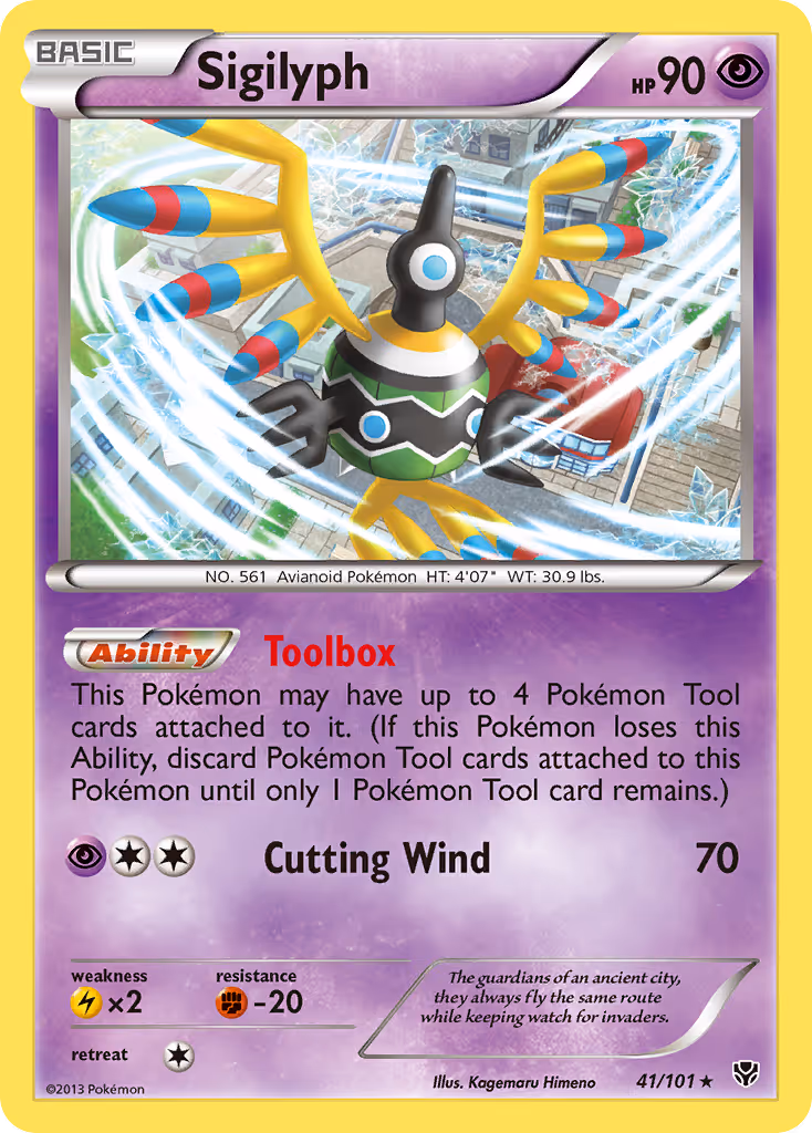Sigilyph 41/101 Pokemon card