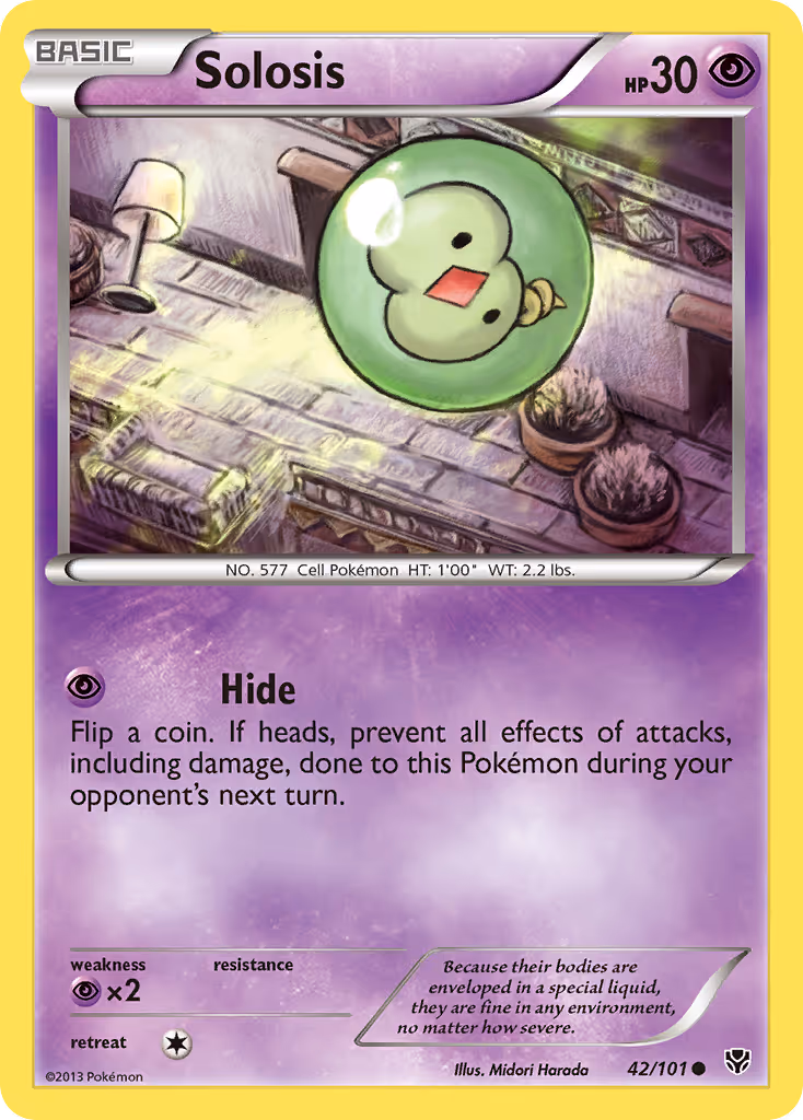 Solosis 42/101 Pokemon card