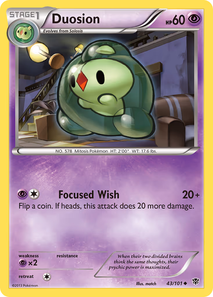 Duosion 43/101 Pokemon card
