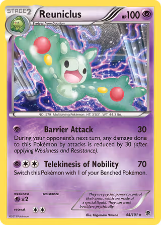 Reuniclus 44/101 Pokemon card