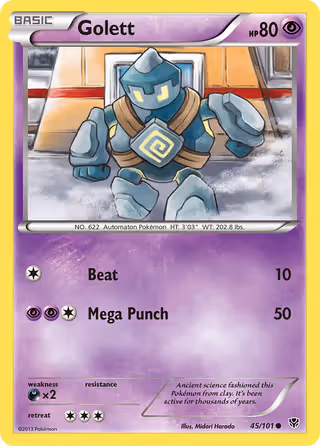 Golett 45/101 Pokemon card