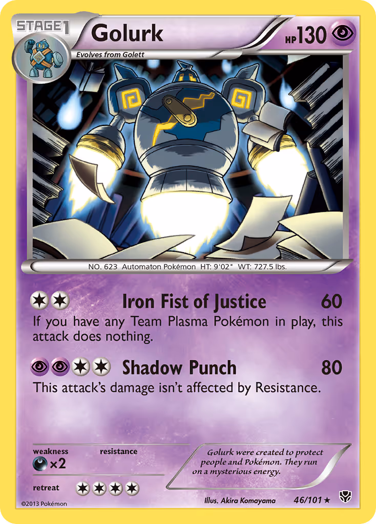 Golurk 46/101 Pokemon card