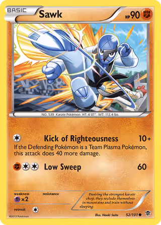 Sawk 52/101 Pokemon card